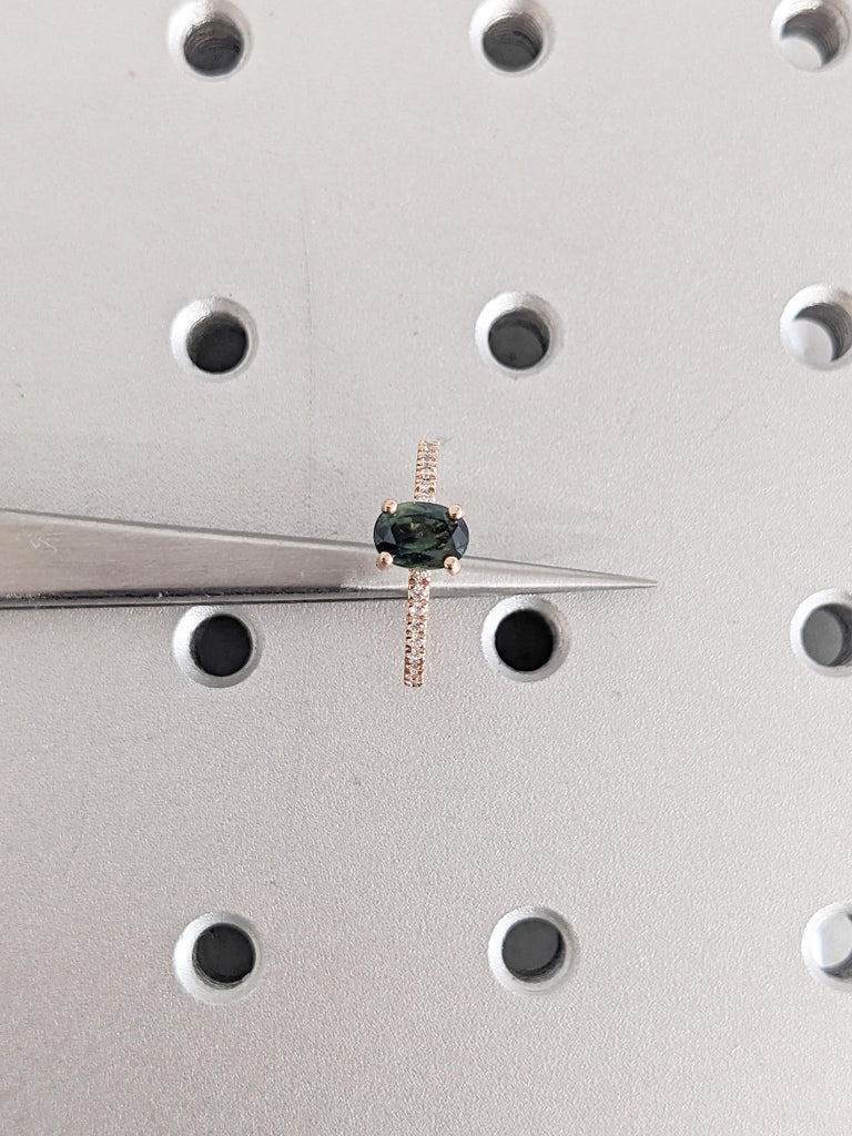 14k Rose Gold Ring, One of a Kind Montana Sapphire Ring