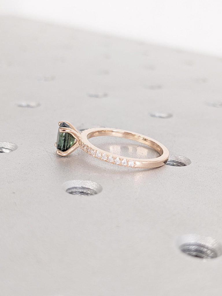 Rose Gold Half Eternity Ring, Birthstone Ring