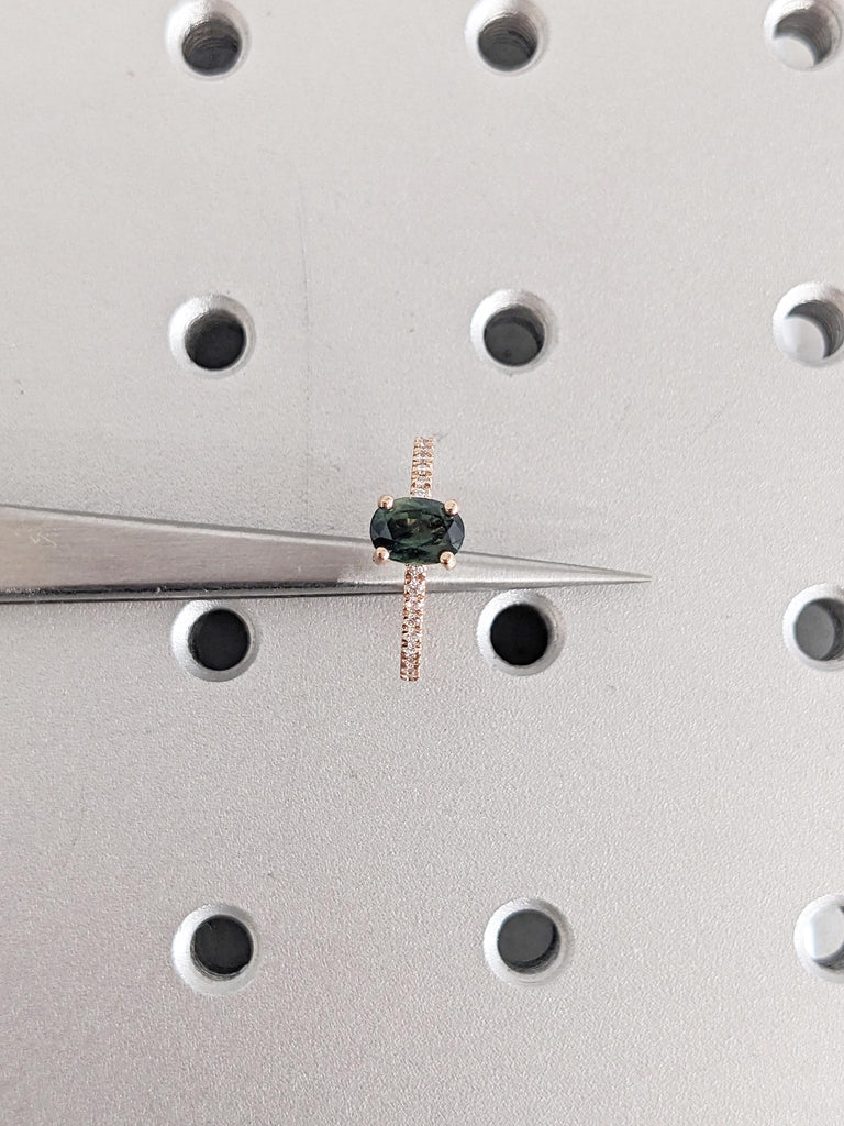 14k Rose Gold Ring, One of a Kind Montana Sapphire Ring