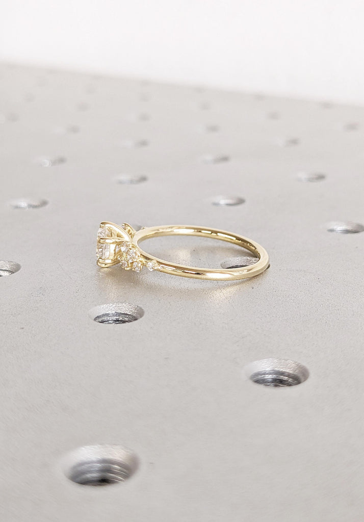 14k Yellow Gold Moissanite Promise Ring for Her