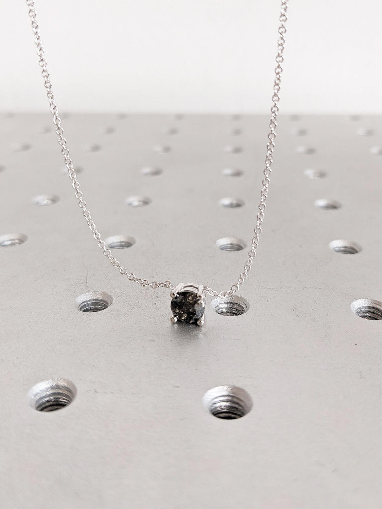 Salt and Pepper Diamond Pendant Necklace