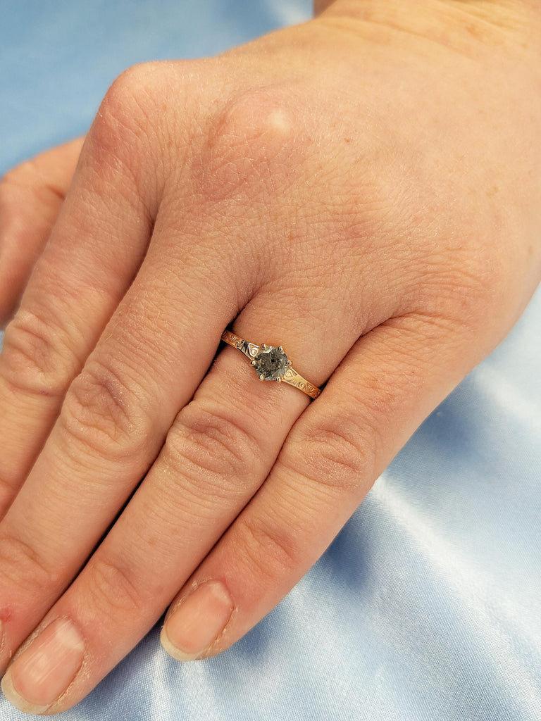 Filigree 18k Rose Gold Engagement Ring