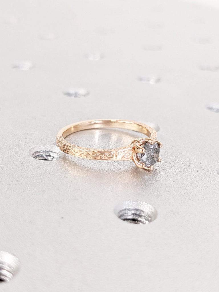 Salt and Pepper Diamond Ring