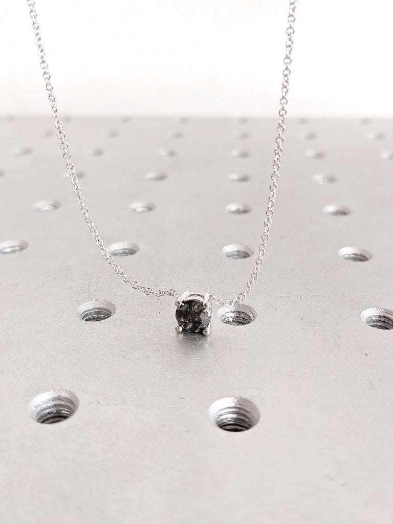 Salt and Pepper Diamond Pendant Necklace