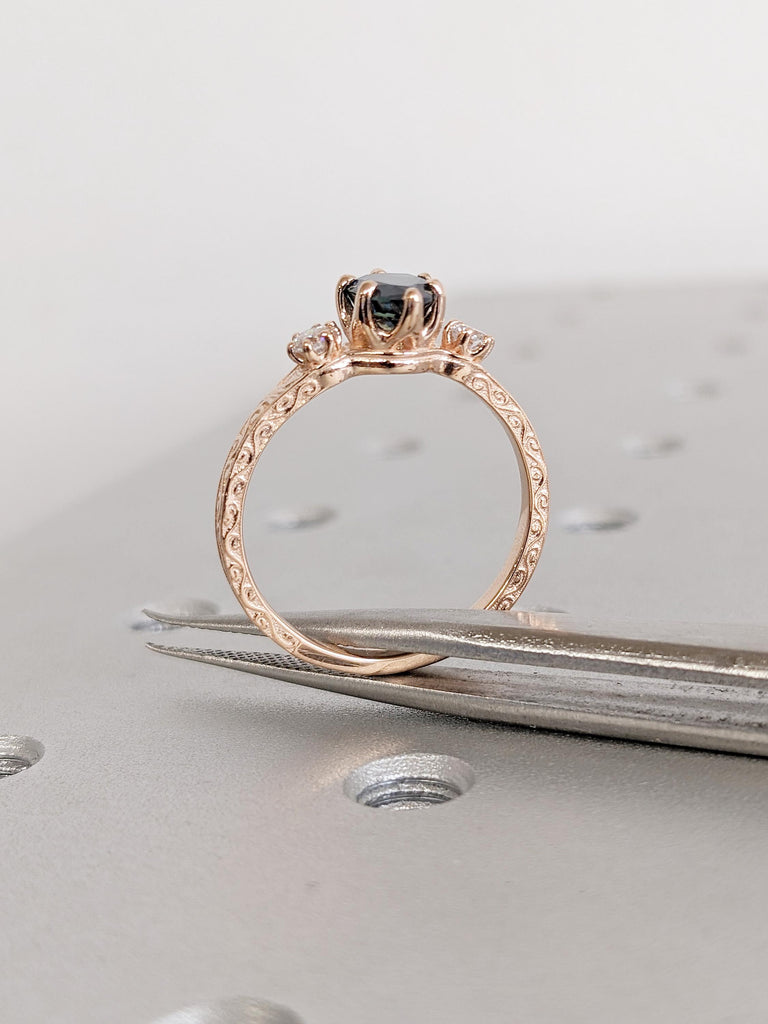 Unique Blue Green Sapphire Ring