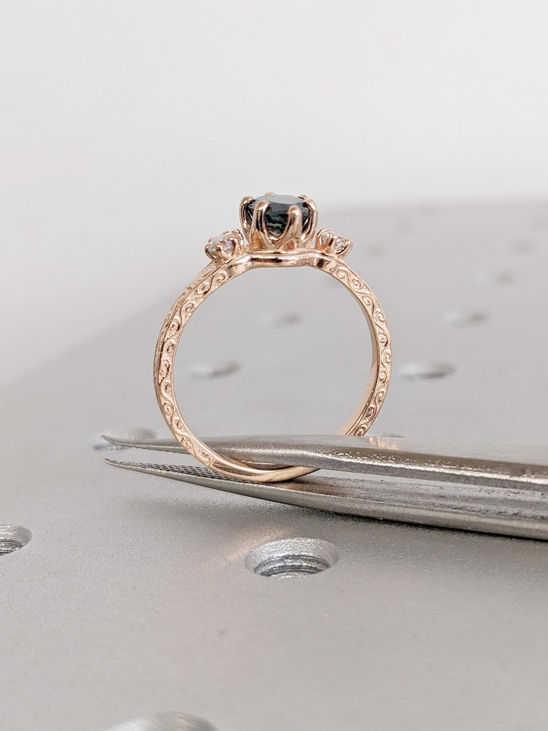 Unique Blue Green Sapphire Ring