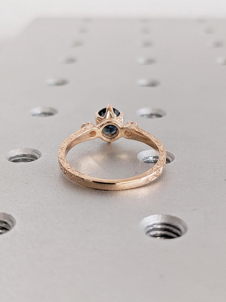 Peacock Sapphire Wedding Ring
