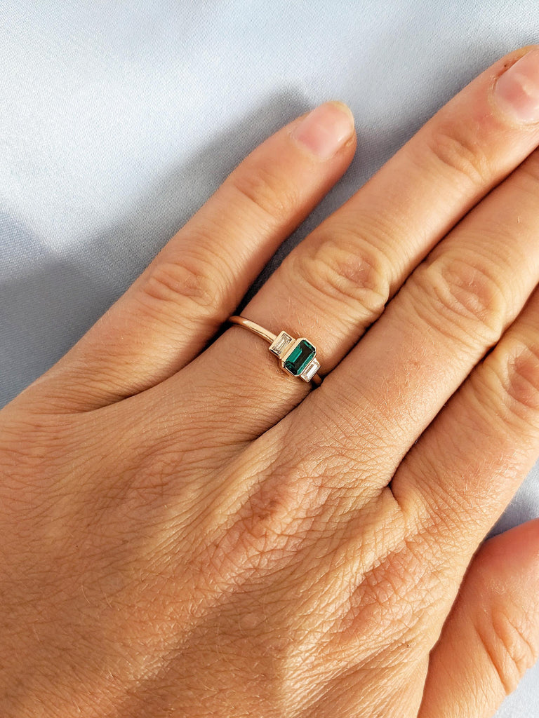 Promise Rings for Women, 14k Rose Gold Engagement Ring