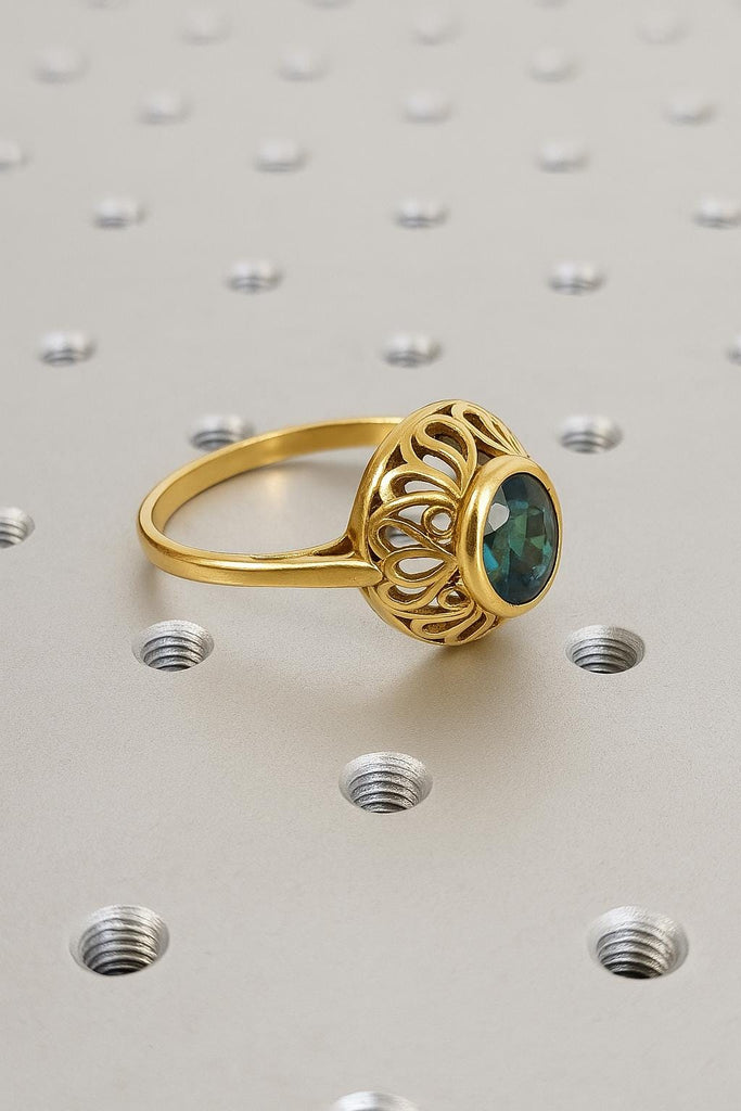 1ct Oval Peacock Sapphire Ring, Oval Engagement Ring