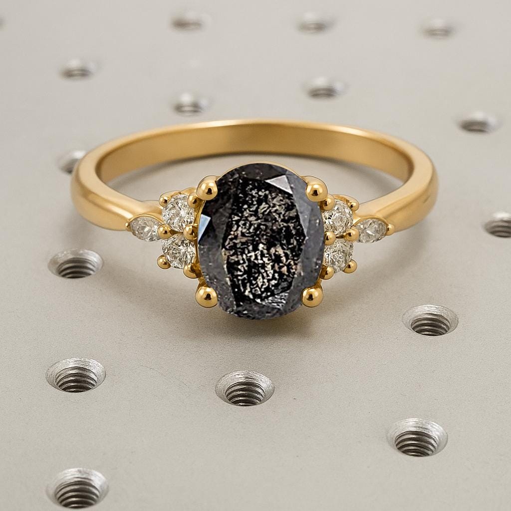 Dainty Diamond Ring, Gold Statement Ring, Bridal Gift for Her, Fine Jewelry