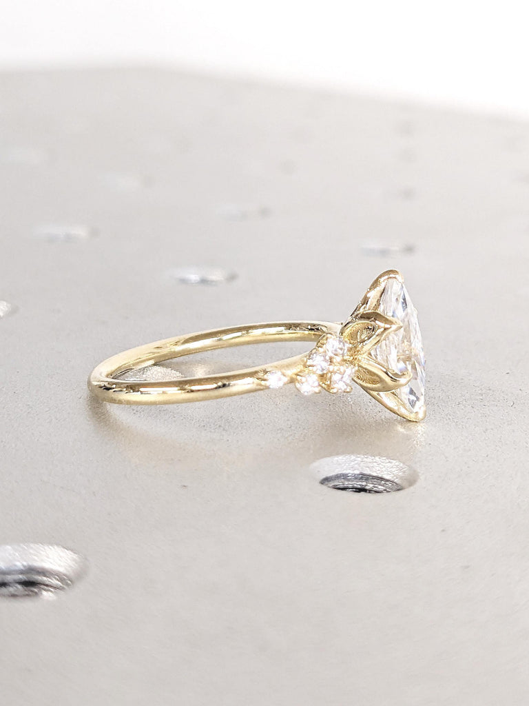 Diamond Cluster Ring, Solid Gold Ring