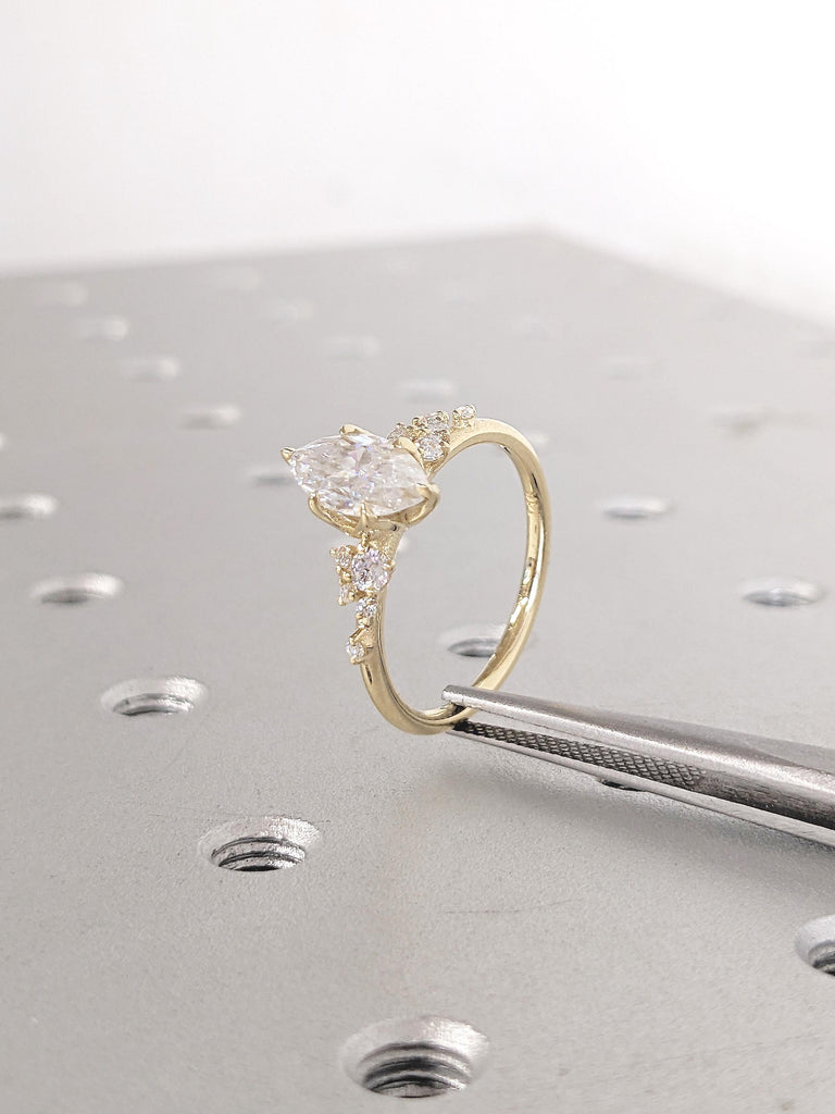 Marquise Moissanite Engagement Ring