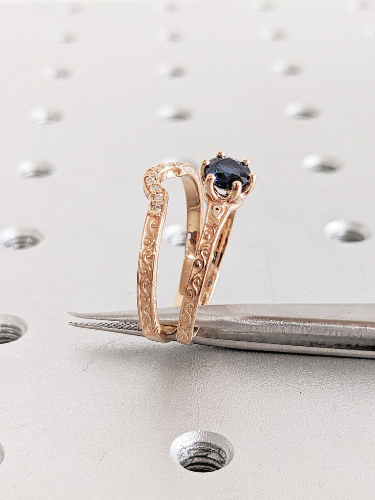 Blue Green Sapphire Ring