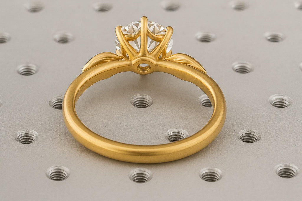 Unique Moon Leaf Nature Inspired Wedding Ring | 1ct, 1.5CT Round Diamond Moissanite Engagement Ring | 14k 18k Solid Gold Bridal Ring Women