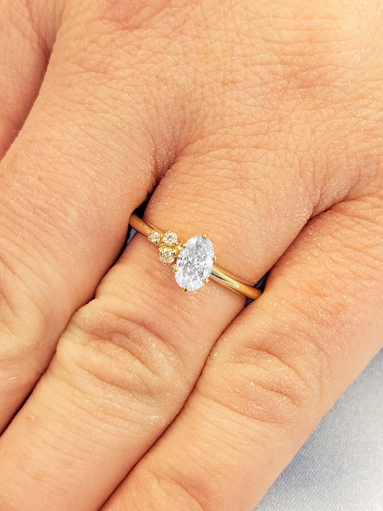 Oval Engagement Ring, Moissanite Rings for Women