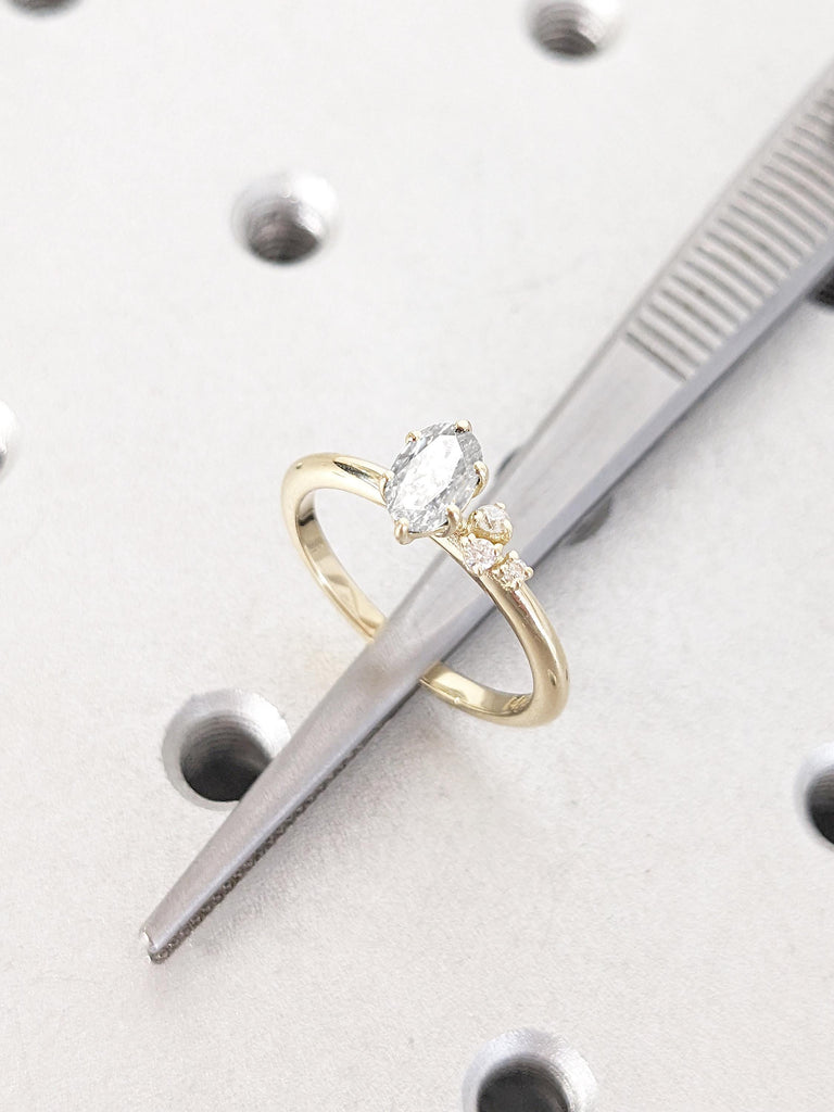 14k Solid Gold Ring | Minimalist Moissanite Engagement Ring
