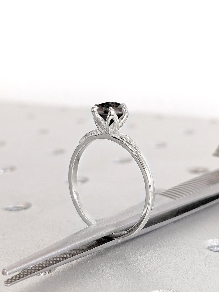 Tulip Basket Setting Ring | Unique Floral Engagement Ring | Natural Diamond Ring | 1ct Round cut Promise Ring | Solid Gold Rings for Women