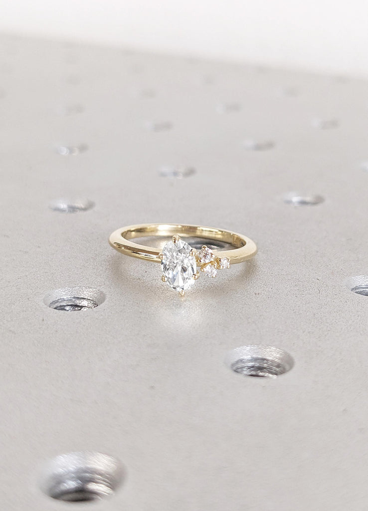 One of a Kind Diamond Engagement Ring, 0.5ct Lab Diamond Ring, 14k/18k Gold Wedding Ring, Simple Engagement Ring, Unique Anniversary Gift