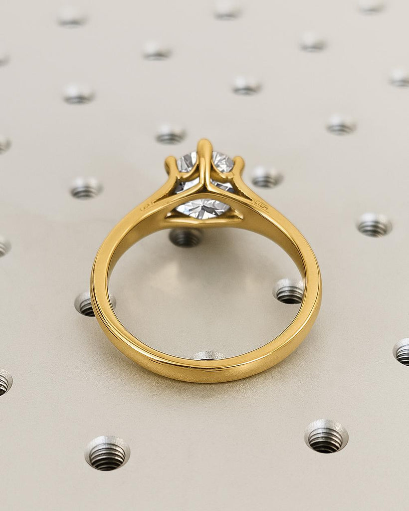 Vintage Moissanite Engagement Ring, 14K Yellow Gold Filigree Art Deco Promise Ring, Round Moissanite Ring, Unique Ring for Her