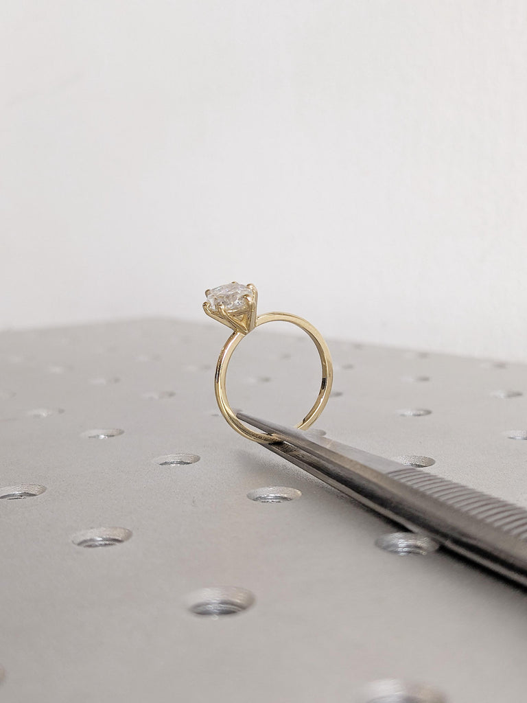 Marquise Engagement Ring, 14k Gold Ring, Lab Diamond Engagement Ring, Statement Rings for Women, Simple Lab Grown Diamond Ring, Promise Ring
