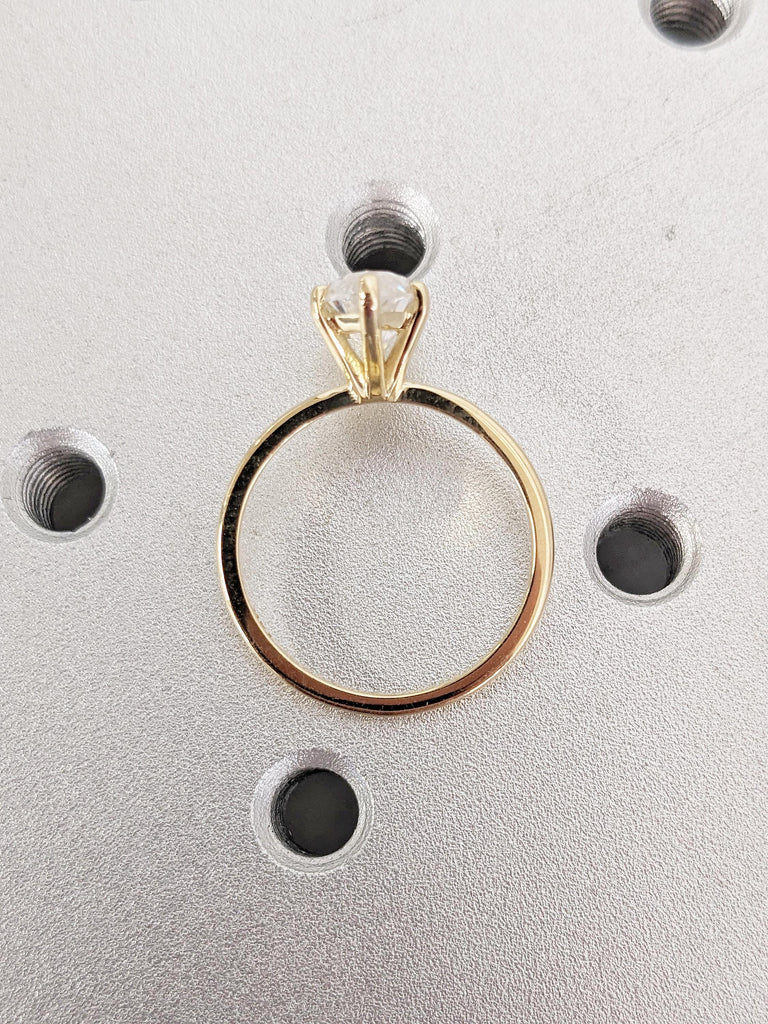 Marquise Moissanite Ring, 14k Yellow Gold Engagement Ring, Personalized Statement Ring, Solitaire Rings, Wedding Anniversary Gift for Her