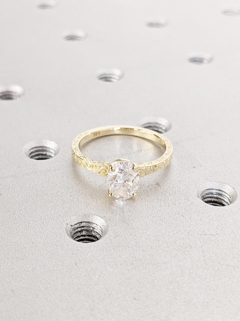 Handcrafted Yellow Gold Engagement Ring