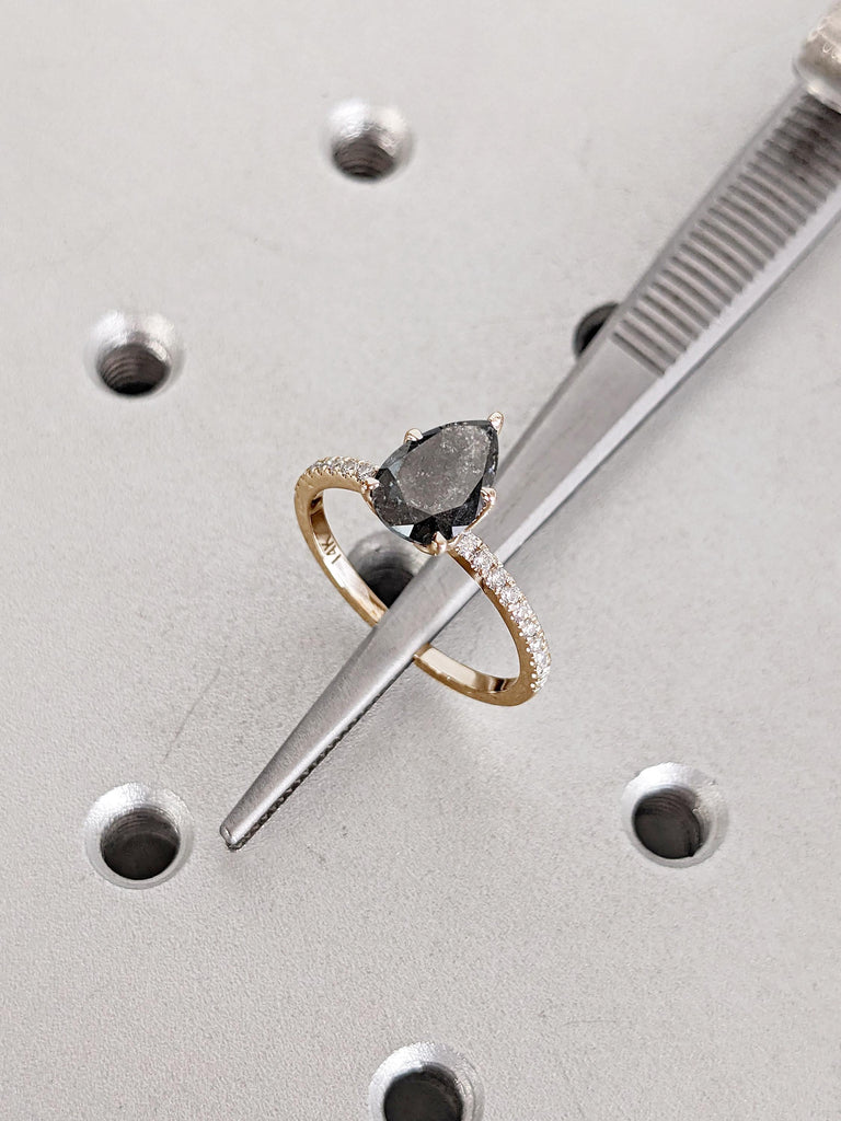 Half Eternity 14k Gold Engagement Ring