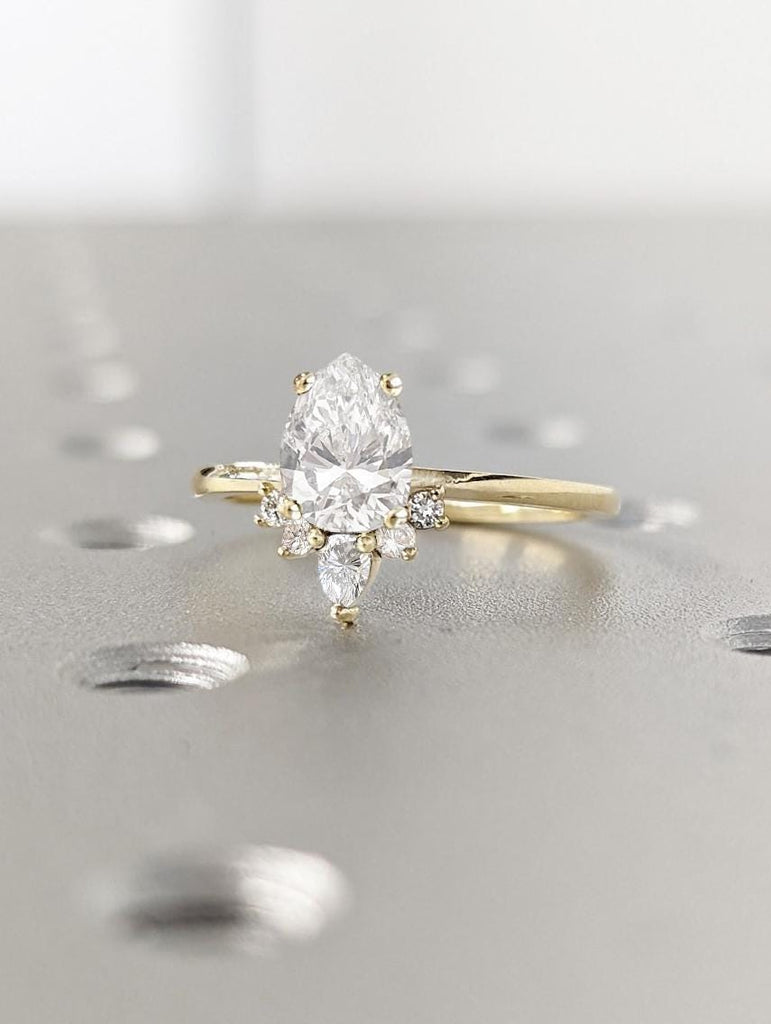 14k Yellow Gold Rings for Women | 1ct Moissanite Promise Ring