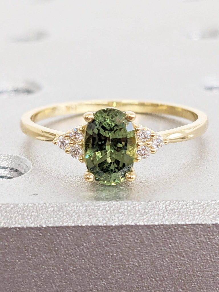 Oval Cut 18K Solid Gold Ring