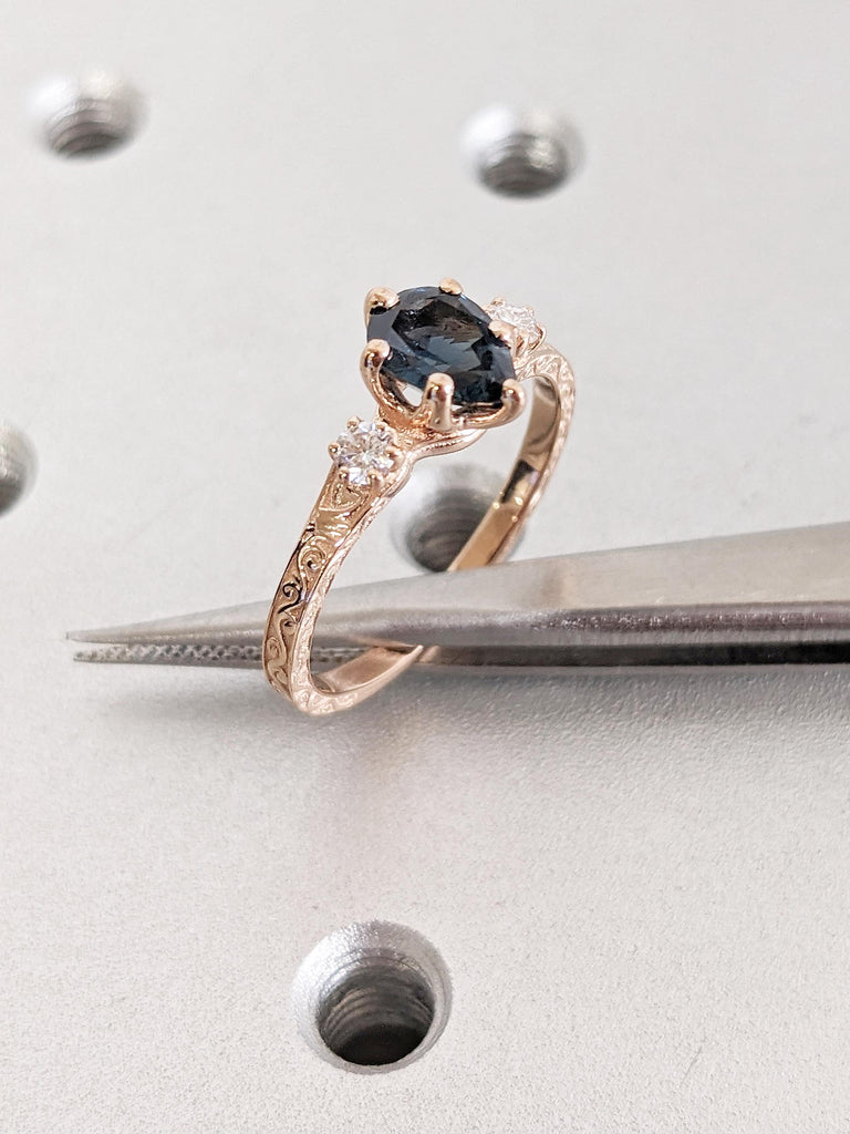 Filigree Pear Shaped Engagement Ring