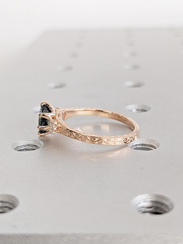 Unique Blue Green Sapphire Ring
