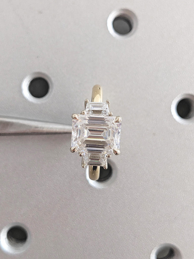 Emerald Cut Lab Grown Diamond Engagement Ring