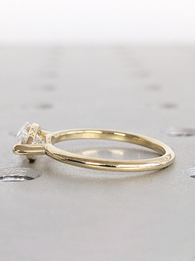 14k Solid Gold Ring, Marquise Ring