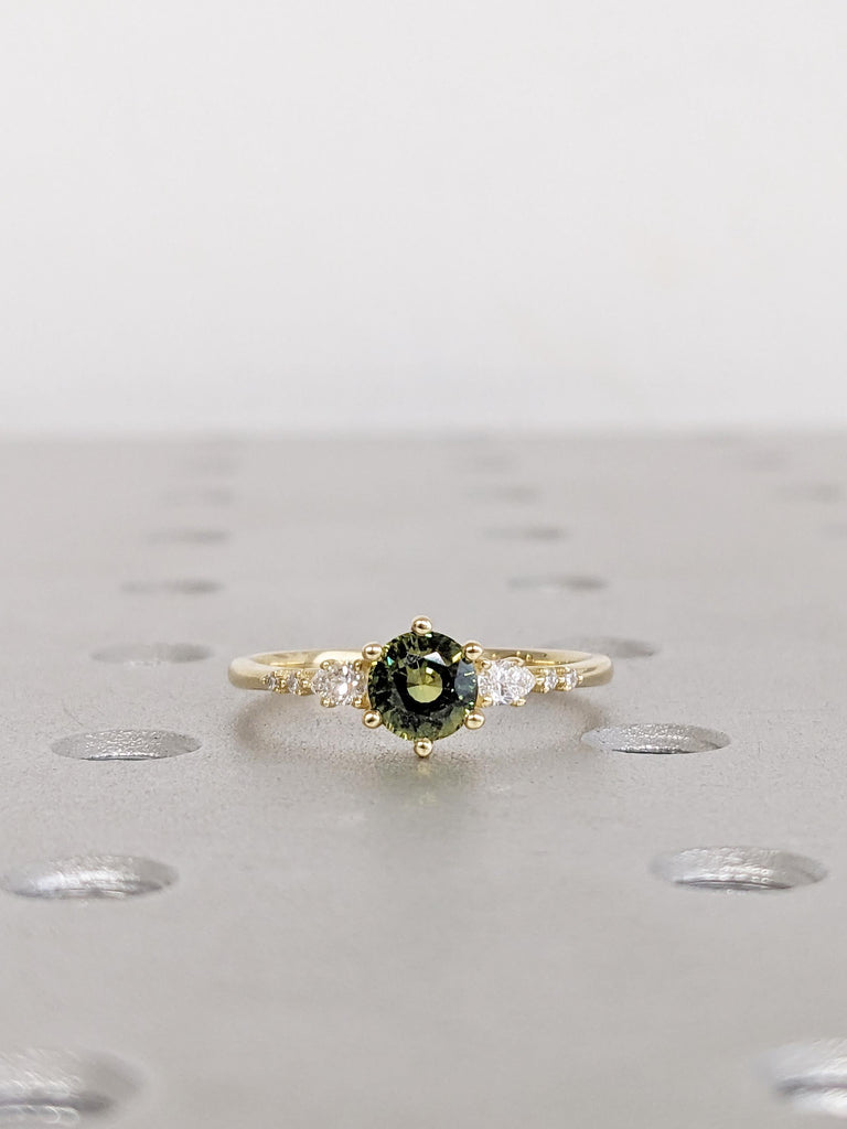 Pear Round Diamond Cluster Ring, Anniversary Ring