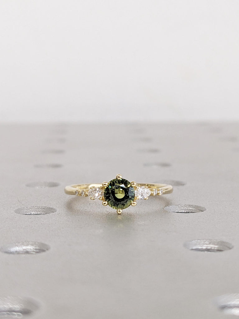 Peacock Sapphire Gemstone Ring, September Birthstone Ring