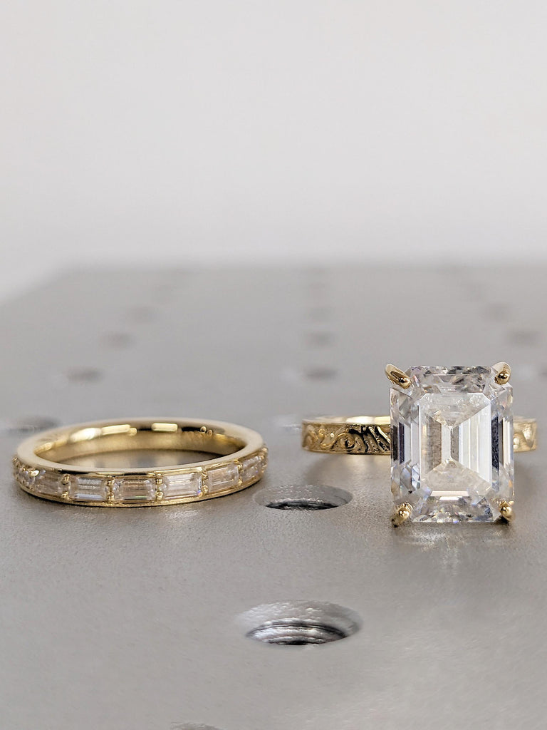 Vintage Lab Diamond Promise Ring, 18k Solid Gold Ring Set, Filigree Lab Grown Diamond Ring, Stacking Ring for Women, Art Deco Statement Ring image #8