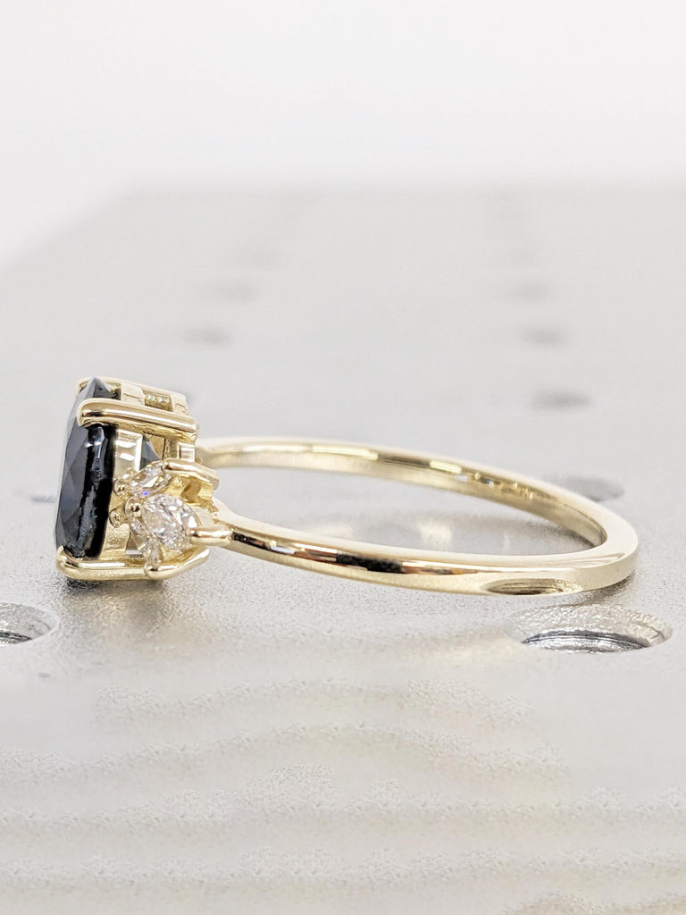 14k Gold Marquise Diamond Cluster Ring