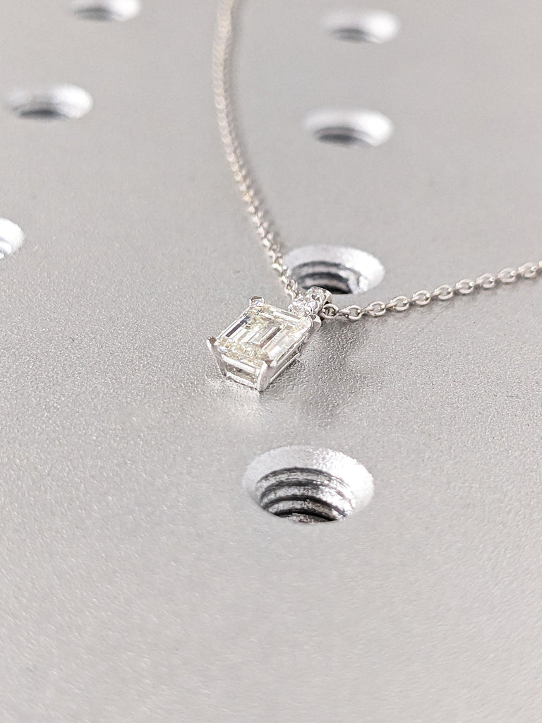 Diamond Solitaire Necklace | 14k 18k Gold Everyday Lab Diamond Necklace | Genuine Diamond Bridal Necklace | Petite Diamond Layering Necklace