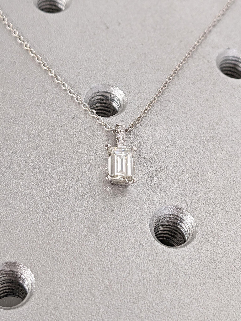 Diamond Solitaire Necklace | 14k 18k Gold Everyday Lab Diamond Necklace | Genuine Diamond Bridal Necklace | Petite Diamond Layering Necklace image #1