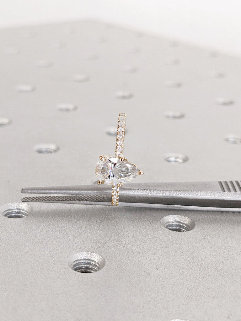 Pear Cut Lab Grown Engagement Ring