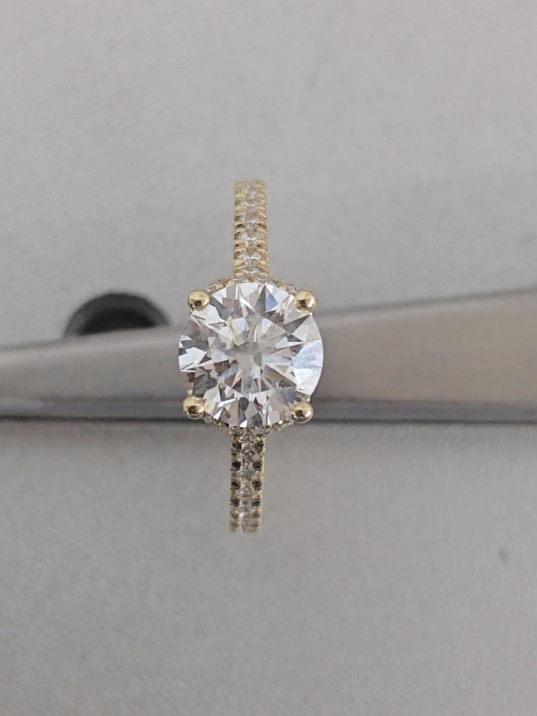 Moissanite Hidden Halo Ring