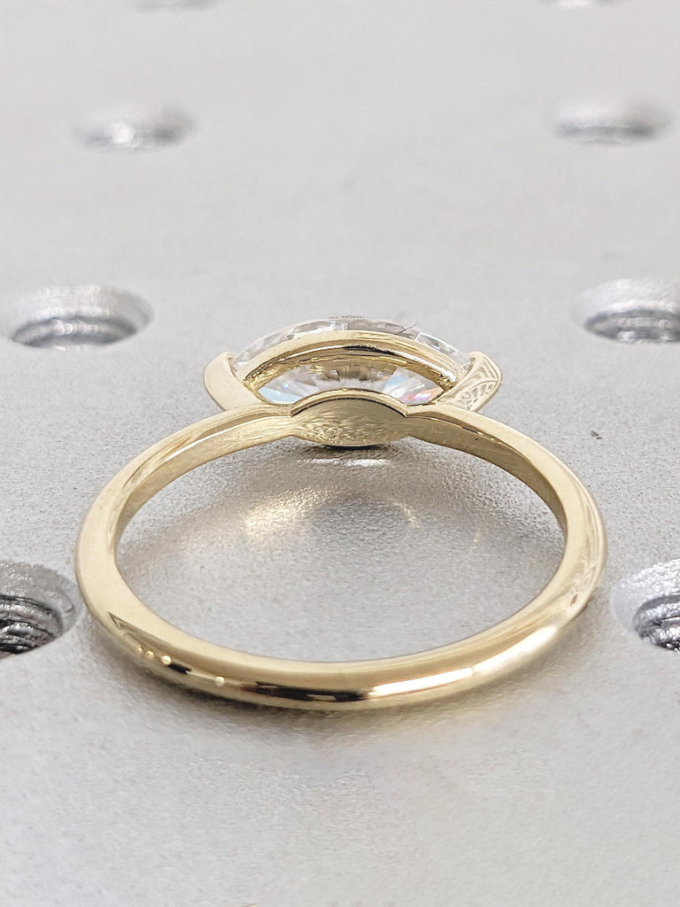 East West Engagement Ring, Marquise Ring