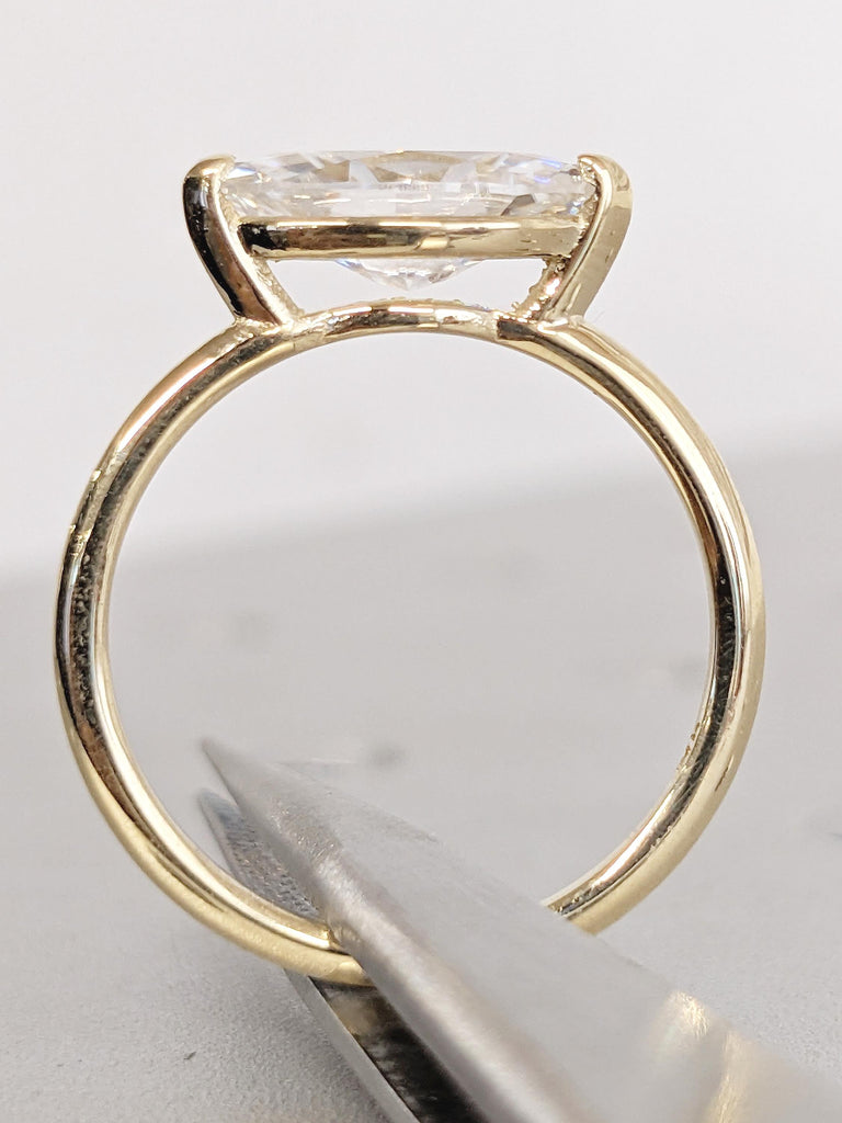 East West Ring, Marquise Engagement Ring, Lab Grown Diamond Ring, 14k Gold Promise Ring for Her, Marquise Cut Diamond, Unique Solitaire Ring