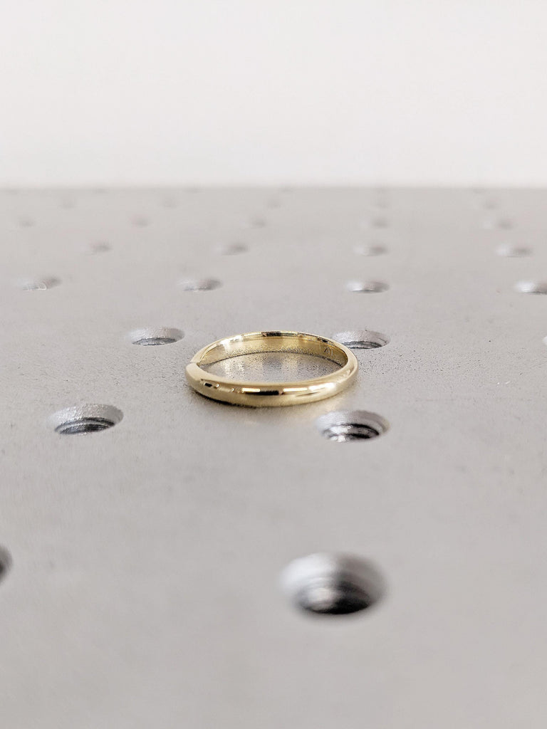 Women Wedding Band, 14k Solid Gold Ring, Pinched Wedding Ring, Matching Rings, Bow Tie Thin Wedding Band, Dainty Stacking Ring, Gift for Her