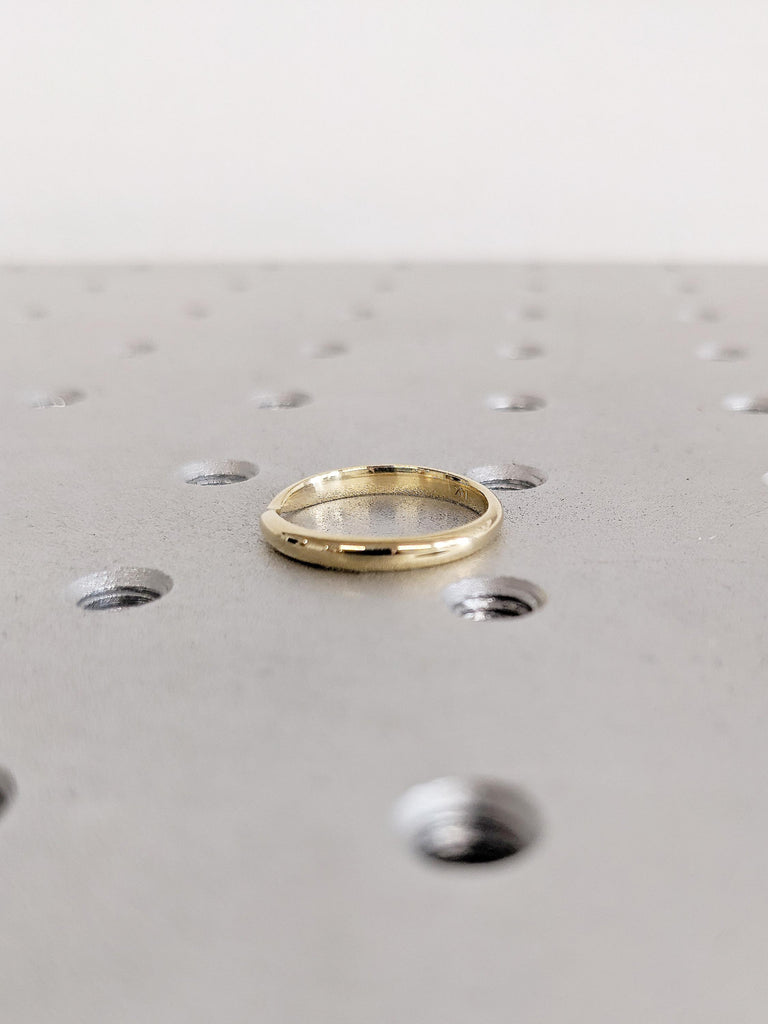 Unique Wedding Band, 14k Yellow Gold Wedding Band, Bow Tie Shaped Matching Ring, Gold Stacking Ring, Simple Wedding Band, Gift for Wife