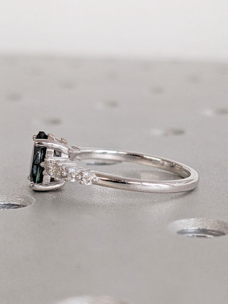 Pear Shaped Engagement Ring, Montana Sapphire Ring, 14k Gold Ring, Promise Ring for Her, September Birthstone Ring, Unique Handmade Rings