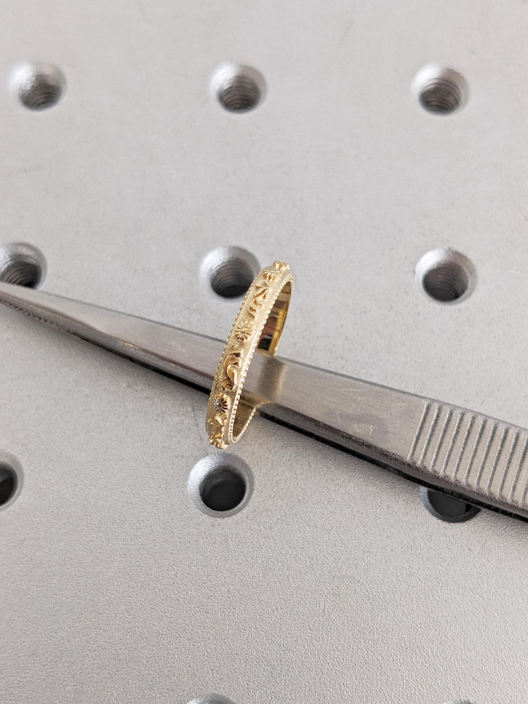 Nature Inspired Ring, Dainty 18k Solid Gold Ring