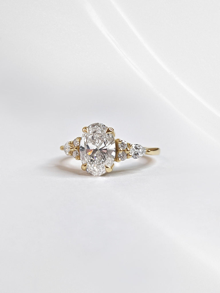 Certified Lab Grown Diamond Wedding Anniversary Ring Gift for Wife | CVD Diamond Ring | Yellow Gold Rings for Women