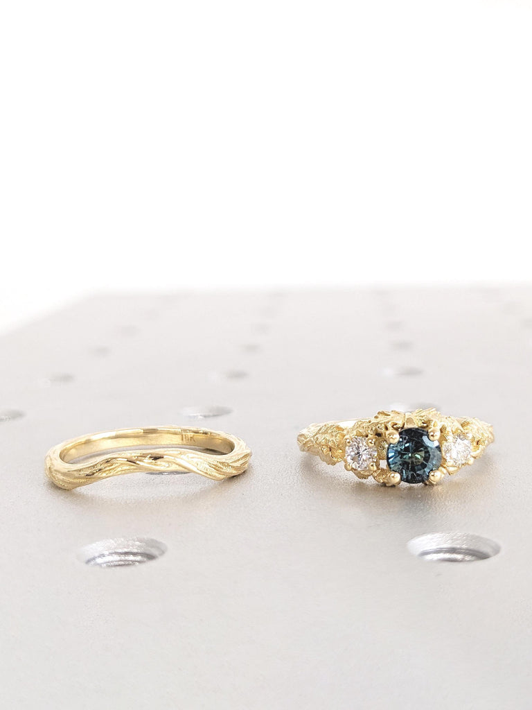 Wedding Ring Set, Unique Gemstone Ring
