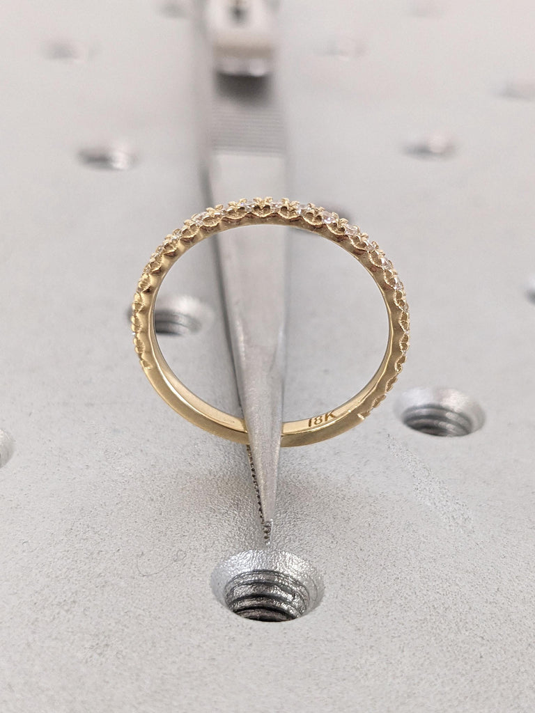 Lab Grown Round Diamond Wedding Band | Lab Created Diamond Wedding Ring | Diamond Anniversary Stacking Ring | White Yellow Rose 14k Gold
